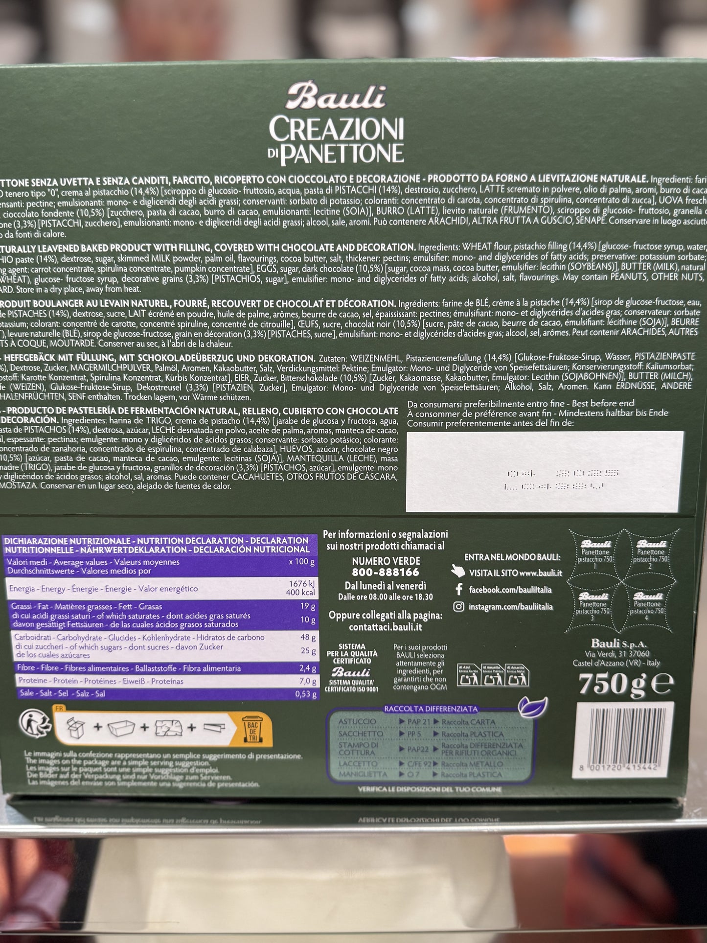 Bauli Panettone Pistacchio