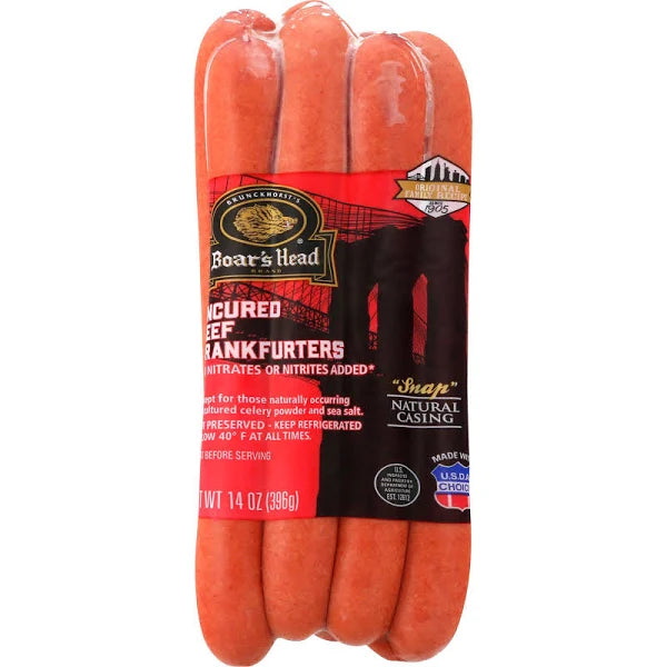 Boars Head Beef Natural Casing Hot Dogs