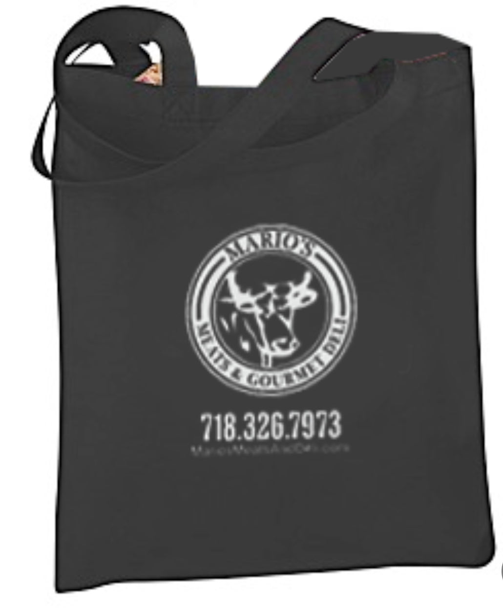 Mario's Small Black Canvas Tote Bag